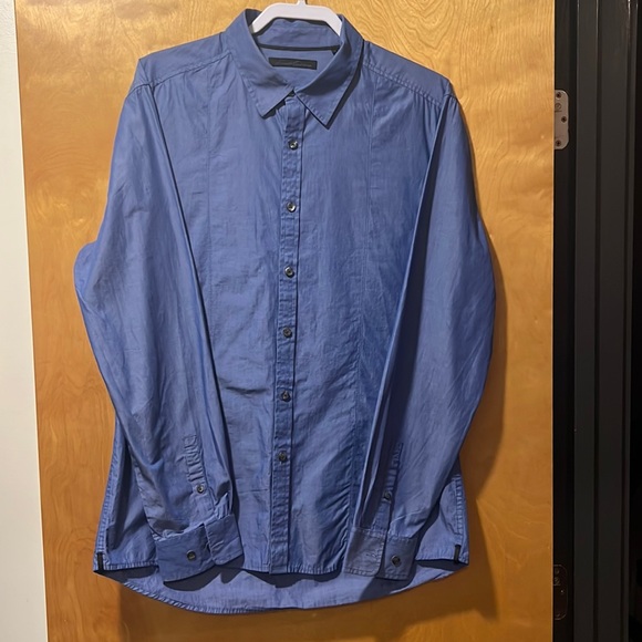 Men’s Kenneth Cole Blue Long Sleeve Button Down Size Large - Picture 1 of 9